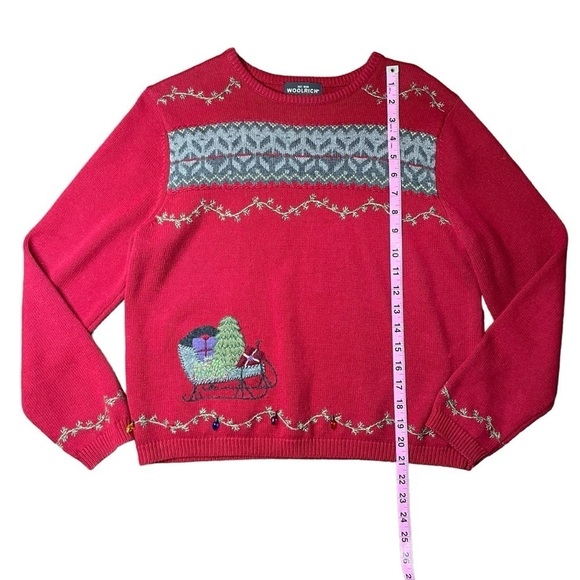 Woolrich Embroidered Sleigh Wool/Cotton Blend Christmas Holiday Sweater MP - Picture 10 of 10